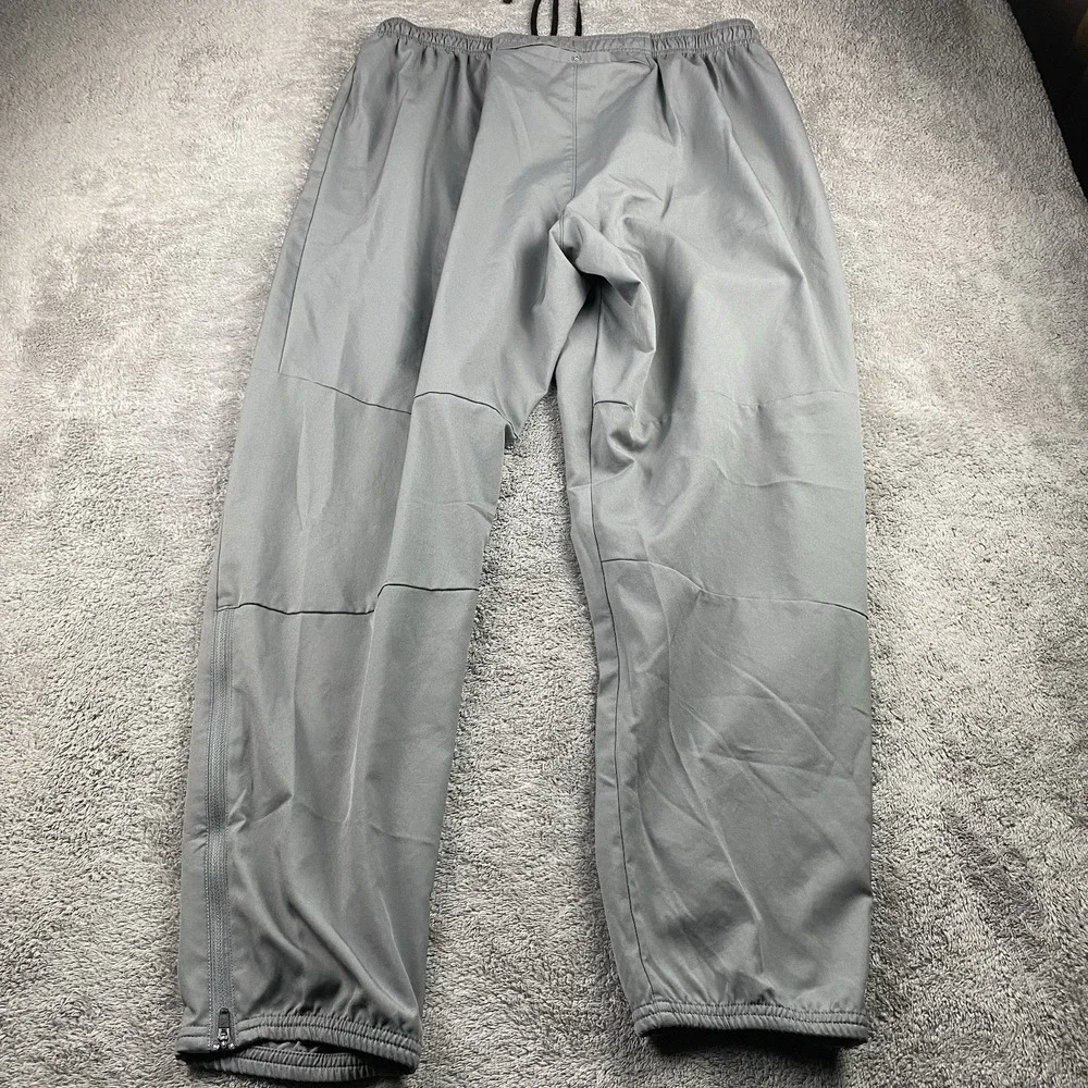 Nike Dri-Fit Track Jogger Pants Mens XXL‎ Gray Lined Elastic Waist Zip Ankle